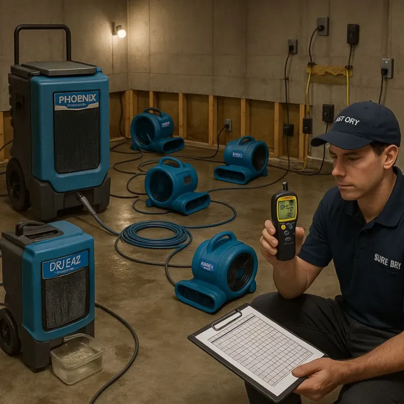 Structural Drying and Dehumidification process in Nokomis, IL